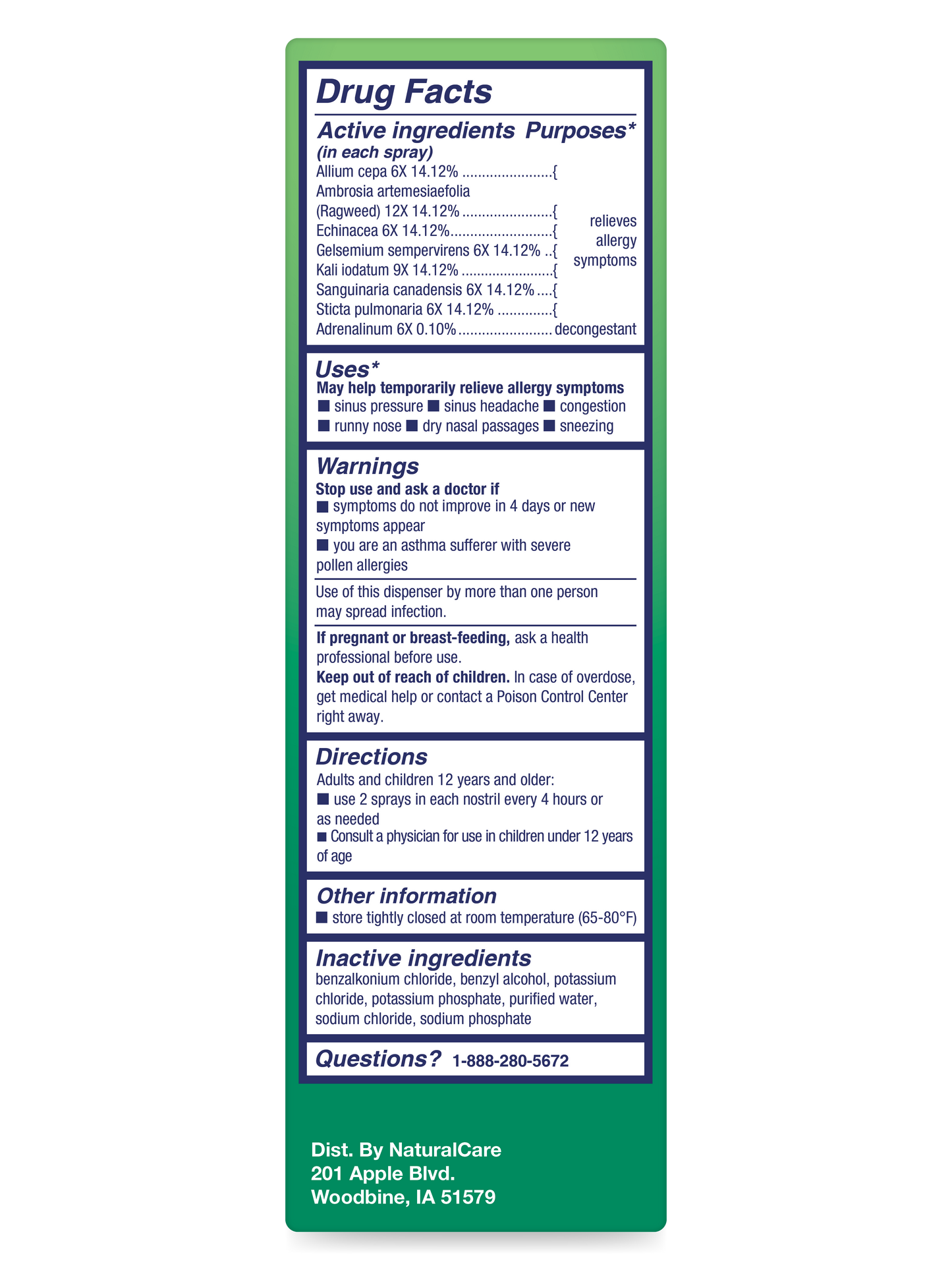 bioAllers Allergy Nasal Spray 0.8 oz.