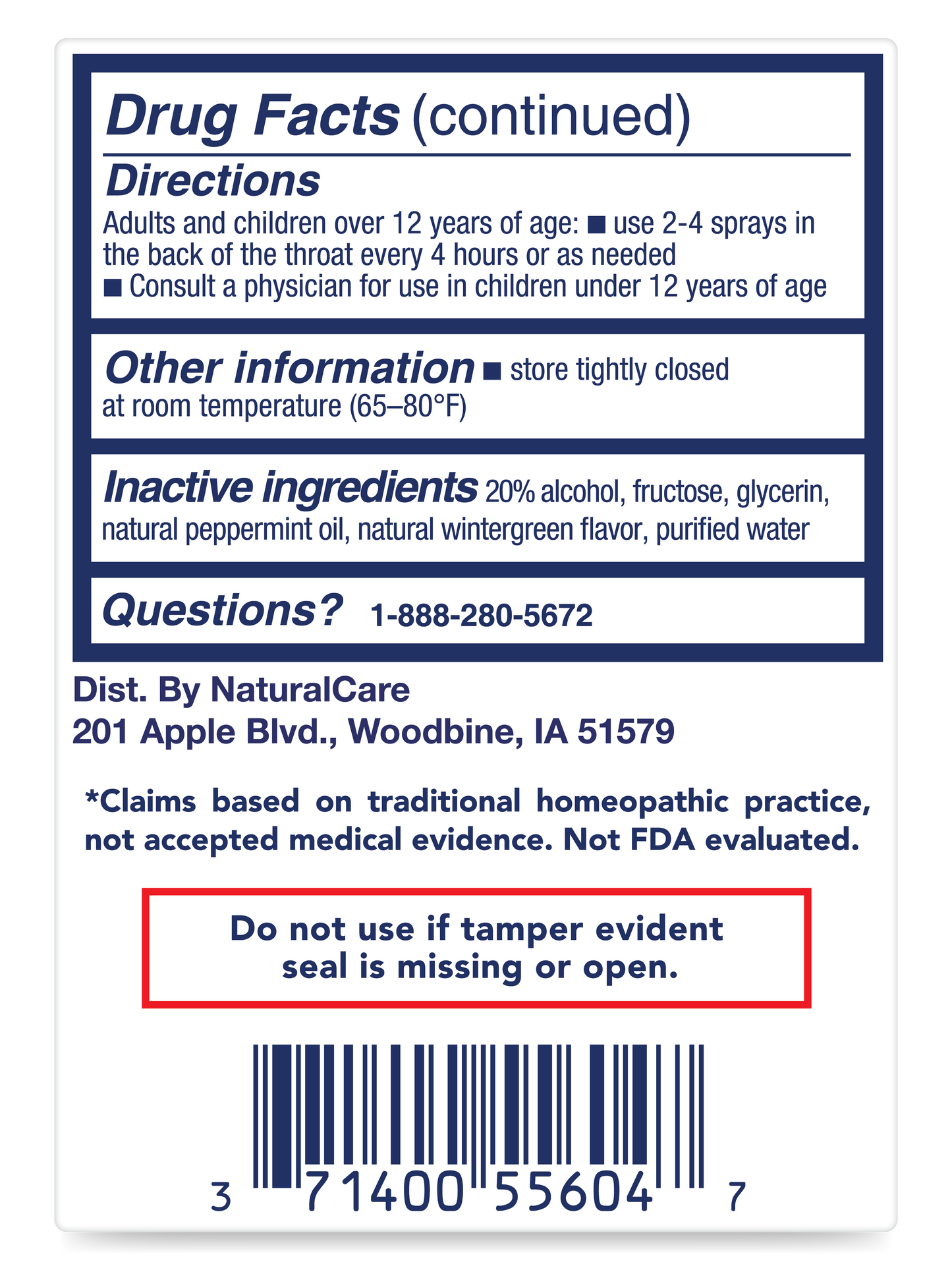 Sore Throat Spray 4 oz.